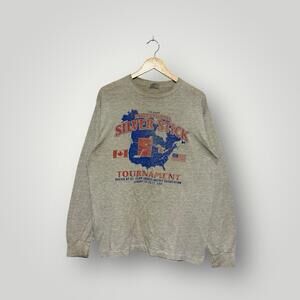 Vintage 2002 Silver Stick Hockey Tournament USA Made LS Shirt L Men’s